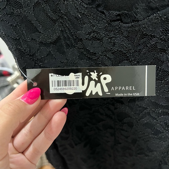 Macys Jump Apparel Black Lace Details Midi Dress - Picture 5 of 5